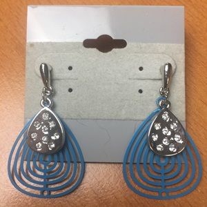 NWT Blue and Silver Pierced Earrings